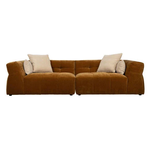 Dutchbone 4-zitsbank Hodge - Bruin - Retro design