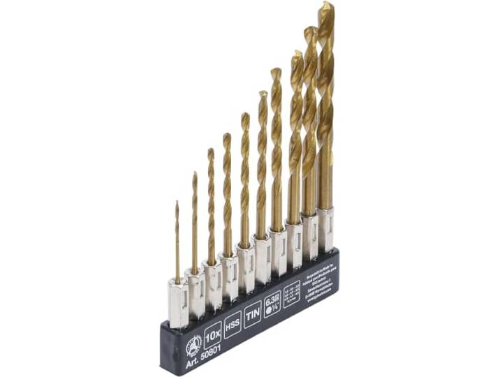 BGS Diy 50801 HSS-borenset titanium gecoat 1,5 - 6 mm 10-dlg