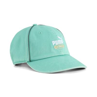 Flex Cap PUMA "PUMA King Baseball Cap Erwachsene", Gr. onesize, grün (vibrant grün), Futter Vorderteil: 100% Baumwolle, unifarben, Caps