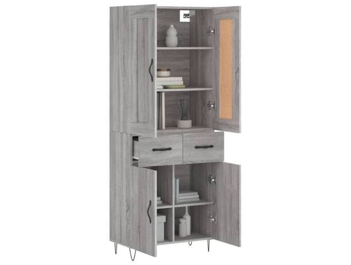 Gris Buffet & bahut contemporain，Buffet haut， Sonoma gris 69 5x34x180 cm Bois d'ingénierie FR&2173