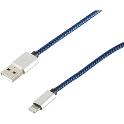 8-Pin Ladekabel USB-A-Stecker > 8-Pin Stecker Nylon blau 2,0m