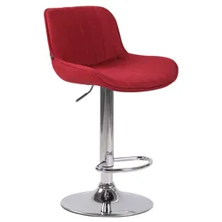 CLP Barhocker Lentini Stoff chrom   Farbe: rot, Gestell Farbe: chrom