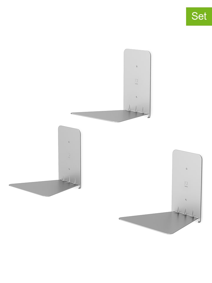umbra 3er-Set: Wandregale "Conceal" in Silber - (B)13 x (H)14 x (T)14 cm - onesize