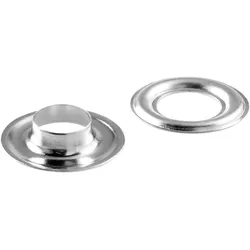 100 Planenösen, rostfrei, selbstschneidend, Messing silber | Rundösen #3 (⌀ 11,3 mm)