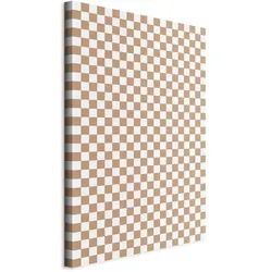 Artgeist, Bilder, Checkerboard Pattern - Brown-White Grid with a Subtle Noise (80 x 120 cm)