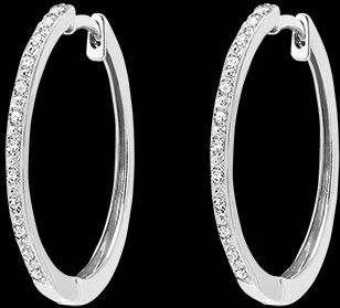 Edenly Creolen mit halbem Diamantbesatz- Noa - WeiÃŸgold, 9 Karat, mit Diamante