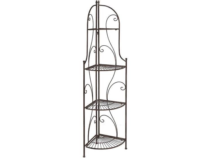Standregal AMBIENTE HAUS Eckregal mit 4 Böden - Antikbraun 157 cm , braun, B:47cm H:157cm T:34cm, Schmiedeeisen, Regale, Standregal