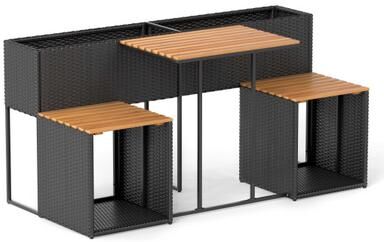 Costway Patio Furniture Set with Raised Garden Bed for Porch and Yard