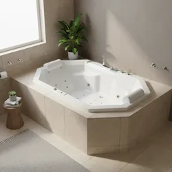 Indoor Whirlpool Badewanne 200x115 cm, 24 Massagedüsen LED, groß, tief, Einbau, 2 Personen, Acryl, Caribia BARBADOS Premium, Made in Germany