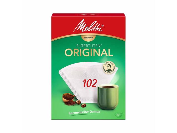 Melitta Filtertüten Original 102 / 80 Stück – Diverses Kaffeemaschinen & Teemaschinen Zubehör – weiss