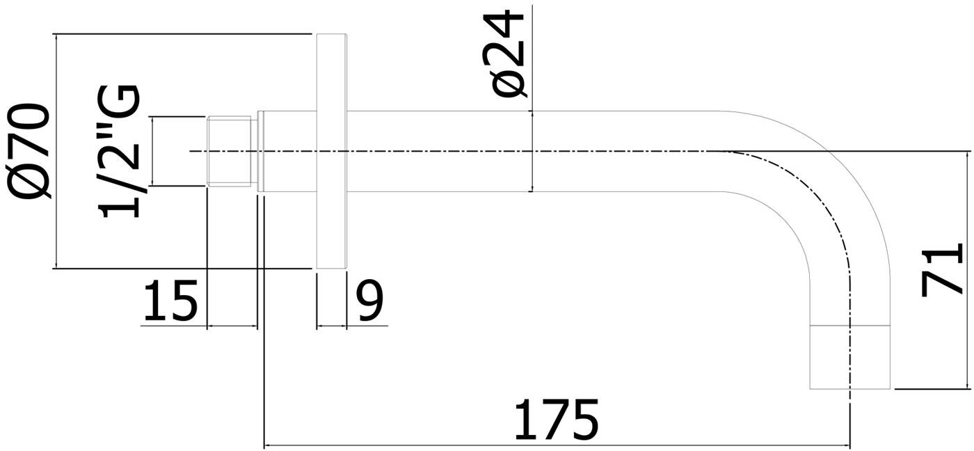Kronenbach AQA 2.0 Wanneneinlauf Ausladung 17,5 cm