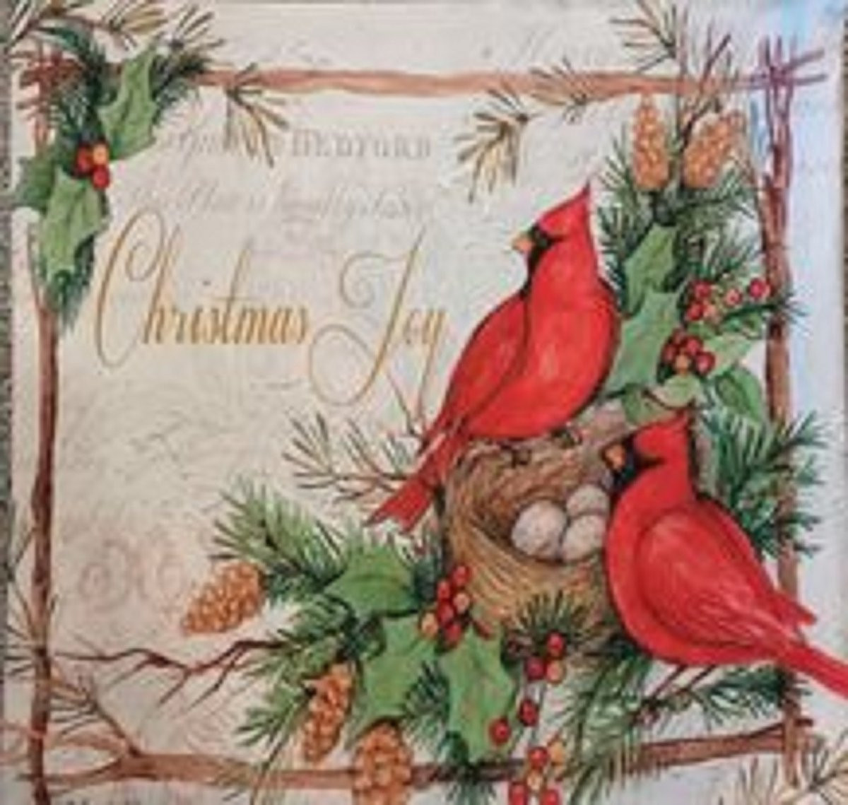Kerst kussenhoes met vogeltjes
