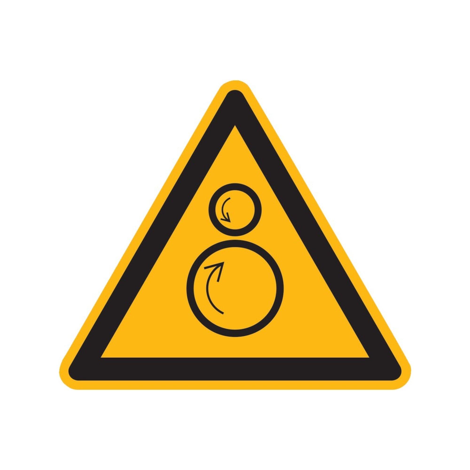 SafetyMarking Warnschild Aluminium SL 100 mm Warnung vor gegenläufigen Rollen ; wolk (11.0334)