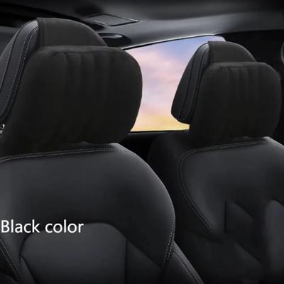 Inspired Finds Suede Memory Foam Car Headrest Pillow & Neck Support Cushion black