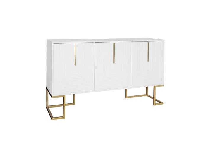 Buffet haut avec 3 portes blanc mat H81/B138/T40