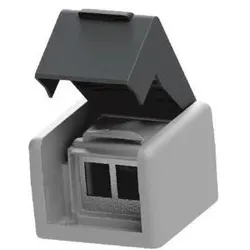 Easylan Modulaufnahme fixLink CKVDFD44 D* leer AP ger.Abgang 2f IP44 sw/gr, Zubehör Netzwerk