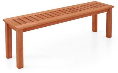 Costway 47 Inch Patio Wood Bench with Slatted Seat 2-Person