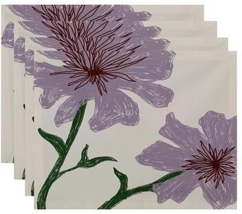 E by Design Dual Floral Print Table Top Placemat (Set of 4)