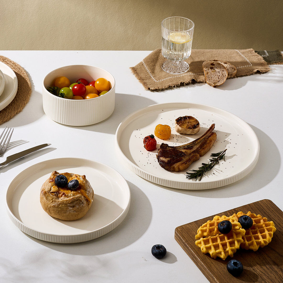 Latitude Run 12-Piece Porcelain Dinnerware Set - Service For 4 Milky White 12