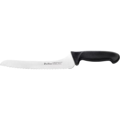 Brotzeitmesser PINTINOX "Coltelli P9000", schwarz (edelstahlfarben, schwarz), 1 Stk., Chrom-Molybdän-Vanadium-Stahl, Essmesser, mit rutschfestem Kunststoffgriff, Klingenlänge 23 cm
