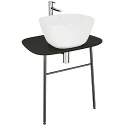 VitrA Plural Waschtischunterbau flach wandgebunden, Schwarz Matt, 69 cm Breite, 66 cm Höhe