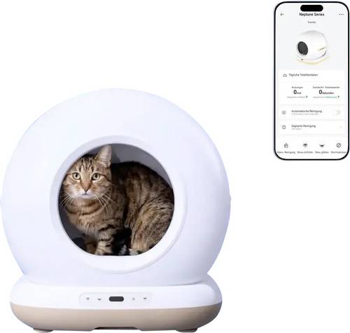 Astropet Selbstreinigende Katzentoilette Katzenklo Weiß 1St.