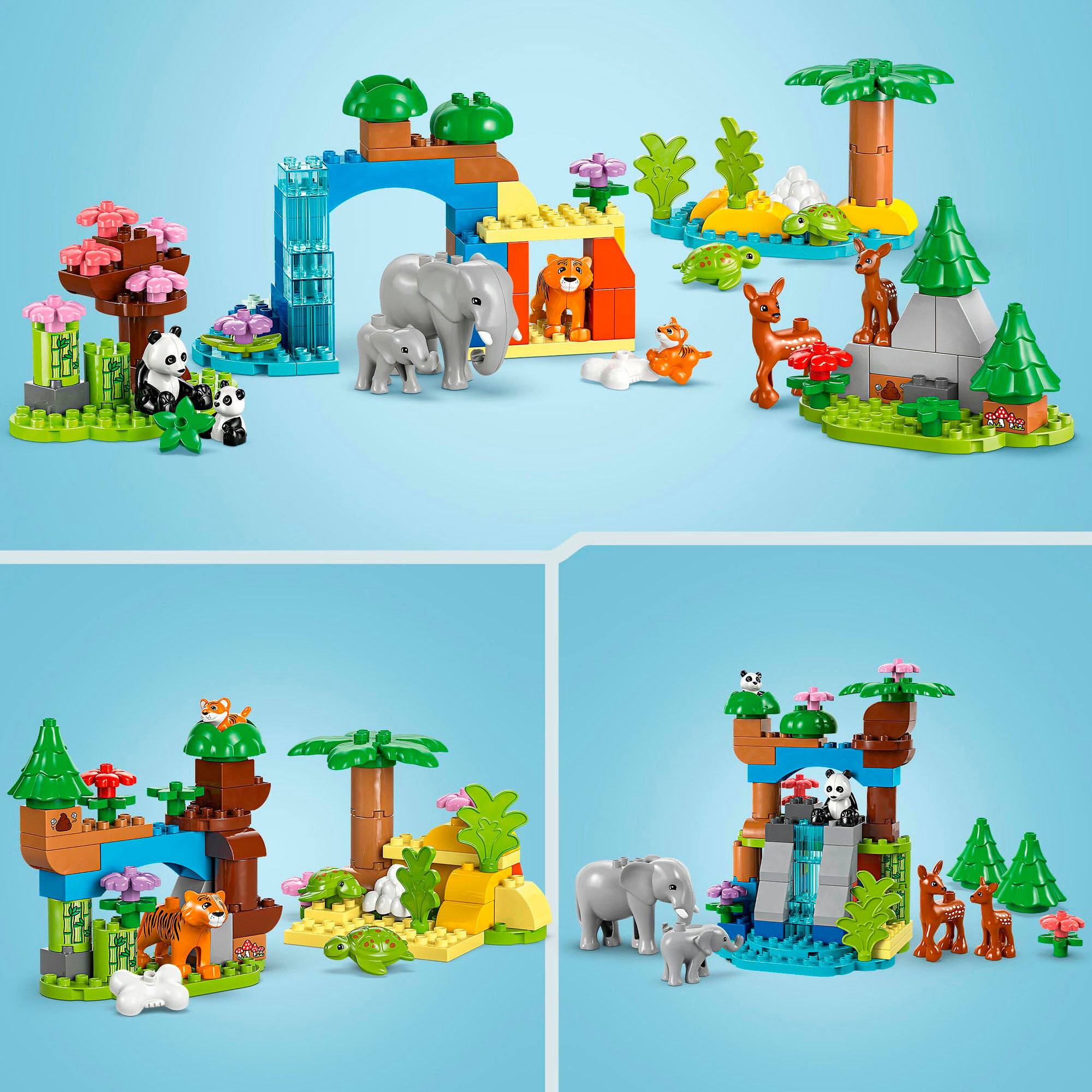 Konstruktionsspielsteine LEGO "Wildtier-Familien 3-in-1-Set (10446), LEGO DUPLO Town", bunt, Spielbausteine, Kinder, Kunststoff, Konstruktionsspielsteine, Made in Europe