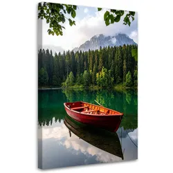 LEINWANDBILD See Boot Berge Landschaft 60x90cm