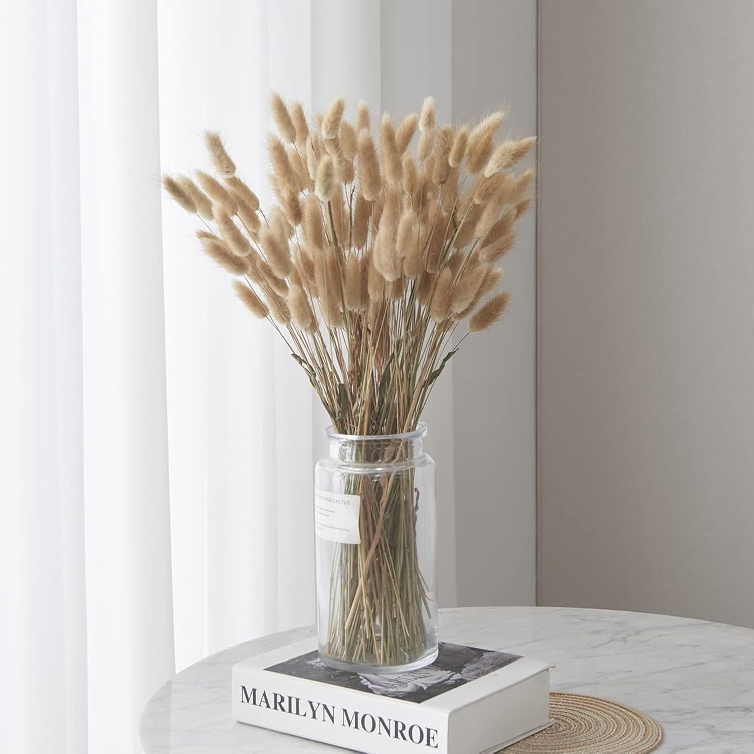 120 stuks Natuurlijke Gedroogde Konijnenstaarten, 45 cm, Bruin – Gedroogde Bloemen voor Bohemian Decoratie en Bruiloften