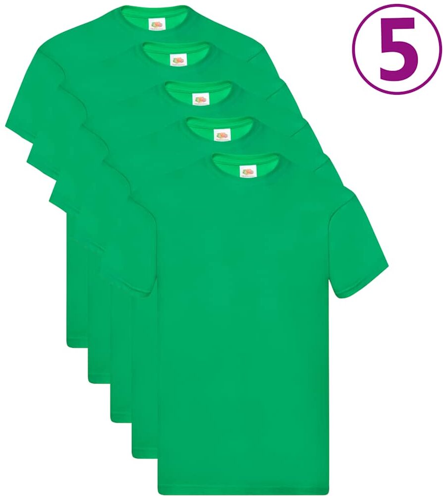 Fruit of the Loom T-shirts originaux 5 pcs Vert S Coton