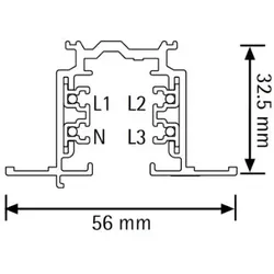 Sylvania, Beleuchtung Zubehör, Global Trac Stromschiene 3-Phasen Einbau DALI 1m XTSCF6100-3 weiss