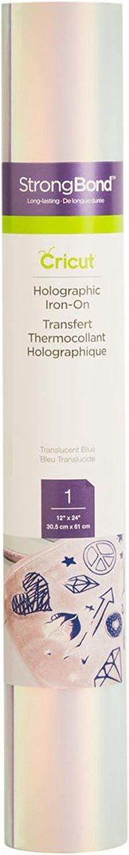 Holografisch Warmteoverdracht Vinyl Rol Blauw Doorschijnend - Breedte: 61 cm - HTV voor Textiel en Decoratie