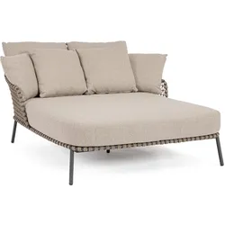 Gartendaybed Ivissa aus Metall, modern gepolstert, anthrazit, Outdoor geeignet, abnehmbarer Bezug