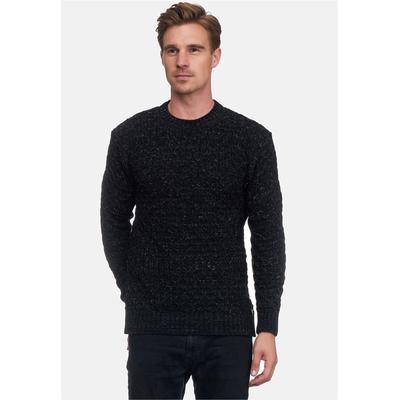 Strickpullover RUSTY NEAL, Herren, Gr. L, schwarz, 75% Polyacryl, 25% Baumwolle, unifarben, normal, Rundhals, Pullover Strickpullover, mit elegantem Rundhalsausschnitt