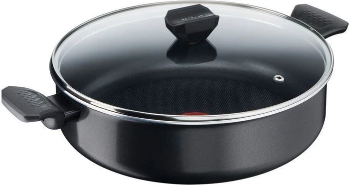 Tefal Simply Clean 28 cm B5677253 Niedriger Kochtopf mit Deckel - 28 cm