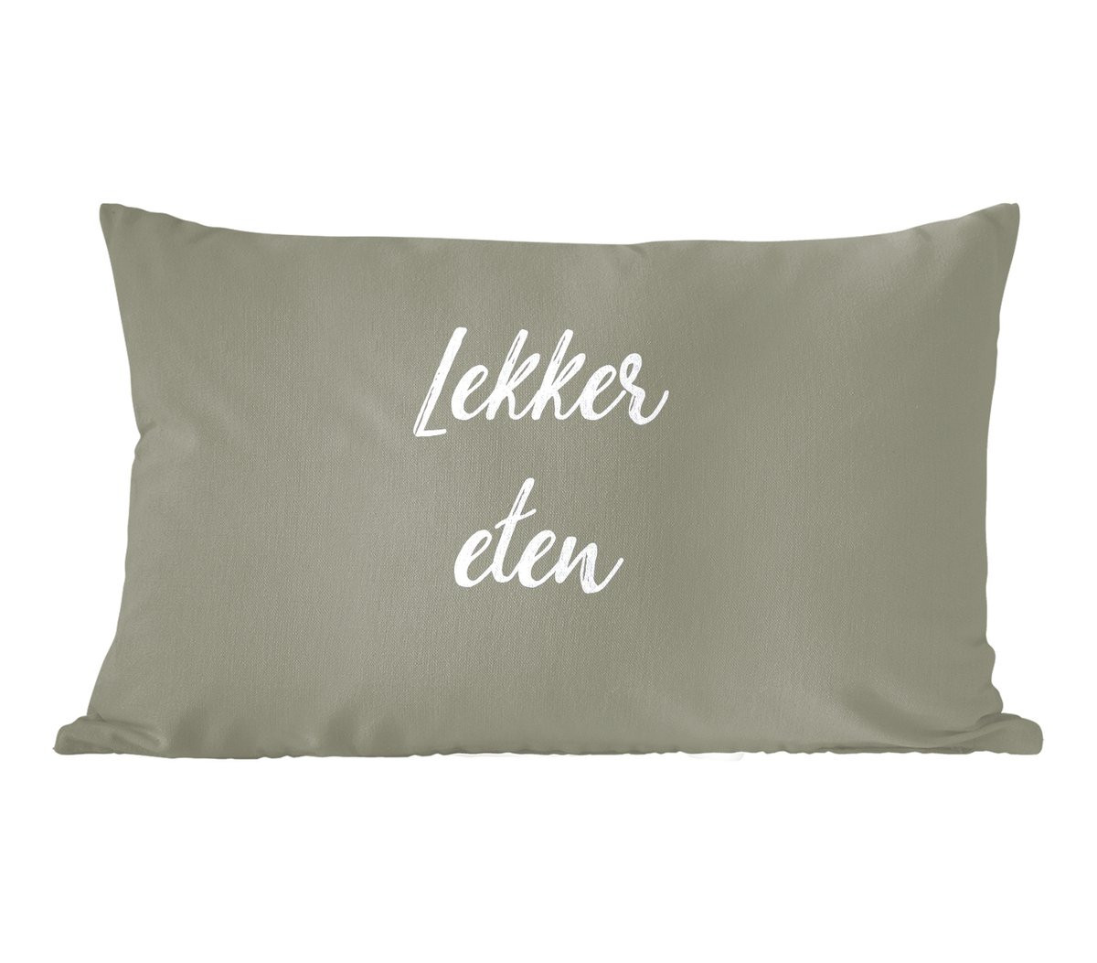 PillowMonkey Sierenkussen met Quotes Lekker Eten - 50 x 30 cm