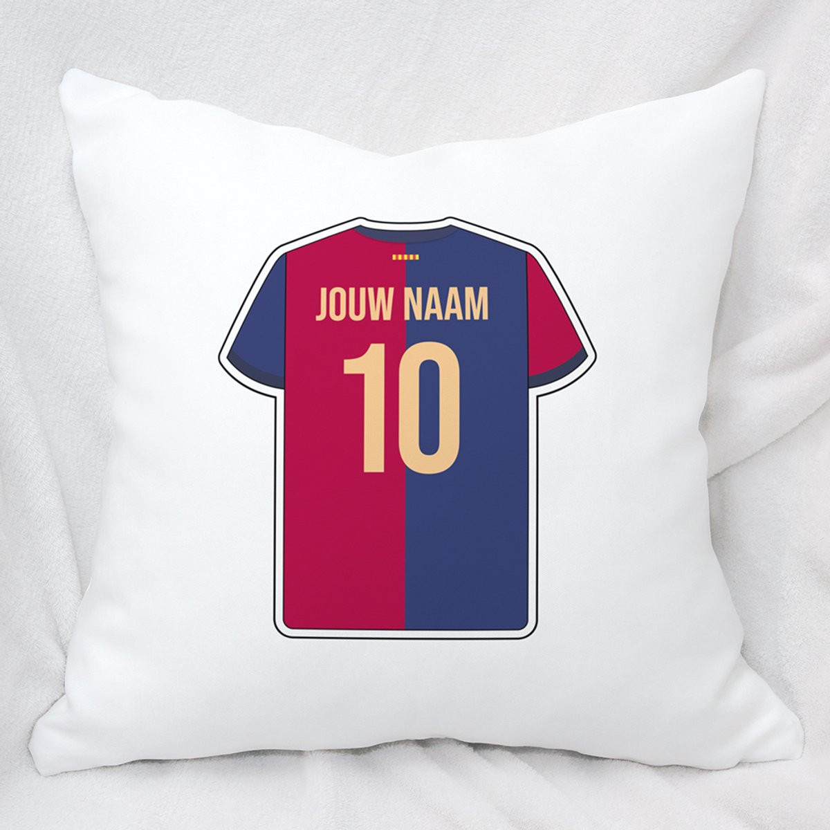 Gepersonaliseerd Barcelona Voetbal Kussen met Kussensloop, 40 x 40 cm