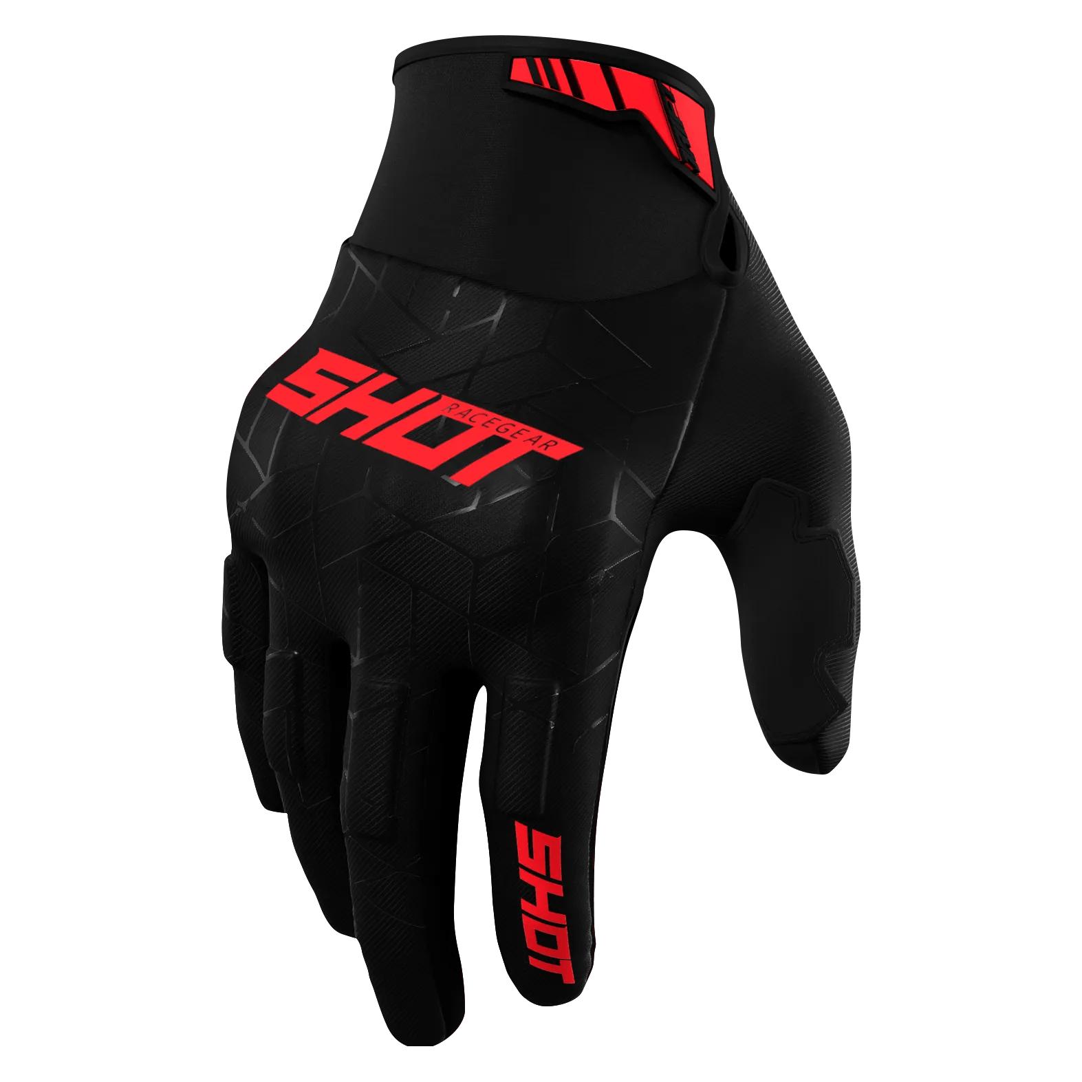 Shot racegear Handschuhe Shot Drift Spider Rot Gr. XL (Herren, XL) (A0A-13H1-B02-11)