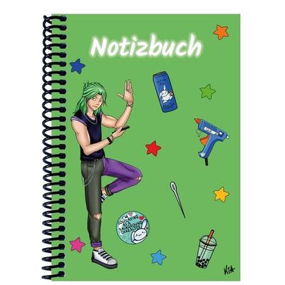 A 4 Notizbuch Manga Quinn, grün, blanko