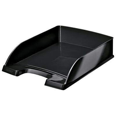 LEITZ Briefkorb Wow Plus A4 Polystyrol schwarz Packung mit 5 Stück
