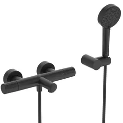 Ideal Standard Badearmatur Ceratherm T25 N mit Handbrause-Set Silk Black, A8556XG A8556XG