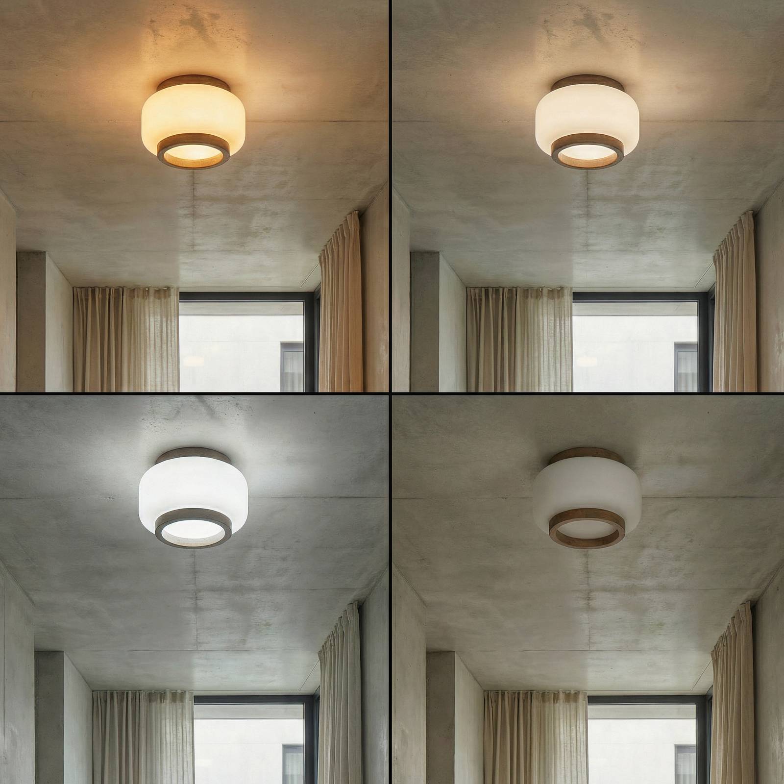 Deckenlampe Shiro Quitani, dimmbar, weiß / opal, für Wohn- / Esszimmer, Glas, Design, Deckenlampe