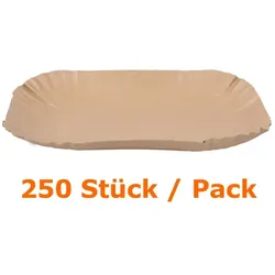 NatureStar Schale Kraftpapier 130x180 mm 250 Stück lebensmittelecht, Packabgabe, 18x13x3 cm