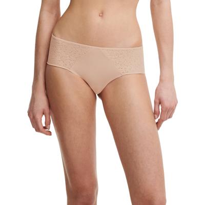Slip CHANTELLE "NORAH", Damen, Gr. 46, golden beige, Obermaterial: 89% Polyamid, 11% Elasthan, körpernah, Unterhosen Slip, florale Spitze, weiche Materialien