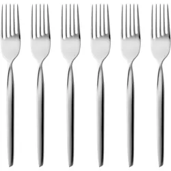 Gense Kuchengabel Twist 6 Stück, Silber, Besteck, Silber