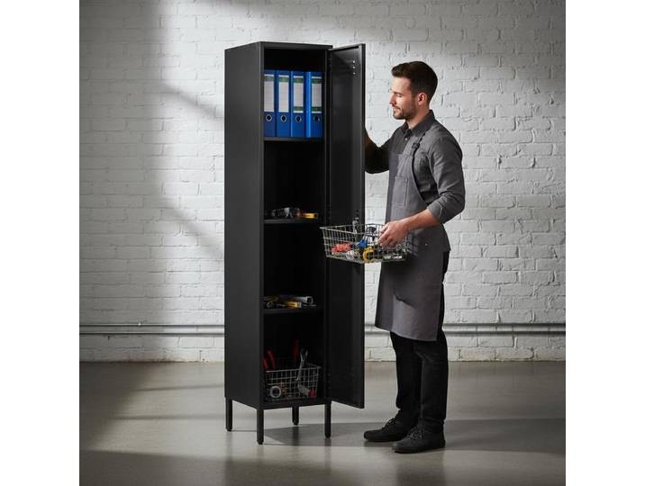 Armoire de rangement en métal durable, facile à nettoyer, design antirouille, multi-niveaux, gain de place, pour le rangement des articles ménagers quotidiens