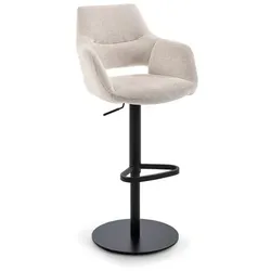[de]sign & more Barhocker Cergy Stoff Beige Creme