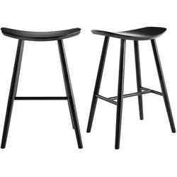 Schwarze Barhocker H65 cm (2er Set) DEMORY