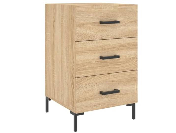 HGLADYU Nachttisch Sonoma-Eiche 40x40x66 cm Holzwerkstoff mit Schublade, geräumiger Stauraum und Metallfüßen für Stabilität, moderner Nachtschrank