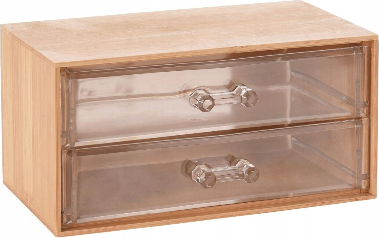 Koopman Bamboe badkamerorganizer met 2 lades, 18 x 11 x 9 cm
